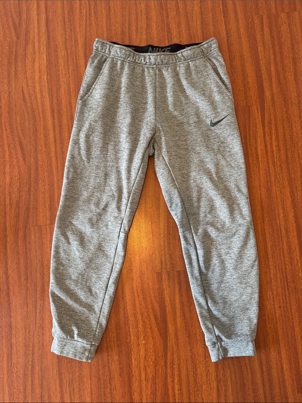 Nike Men’s Heather Gray Jogger Pants with Swoosh